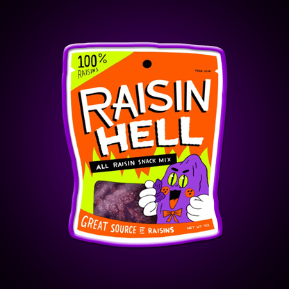 Raisin Hell All Raisin Snack Mix Snack Food Led Neon Sign Rgb Color - Shineneon