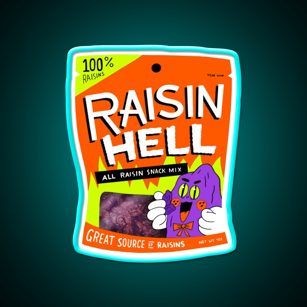 Raisin Hell All Raisin Snack Mix Snack Food Led Neon Sign Rgb Color - Shineneon