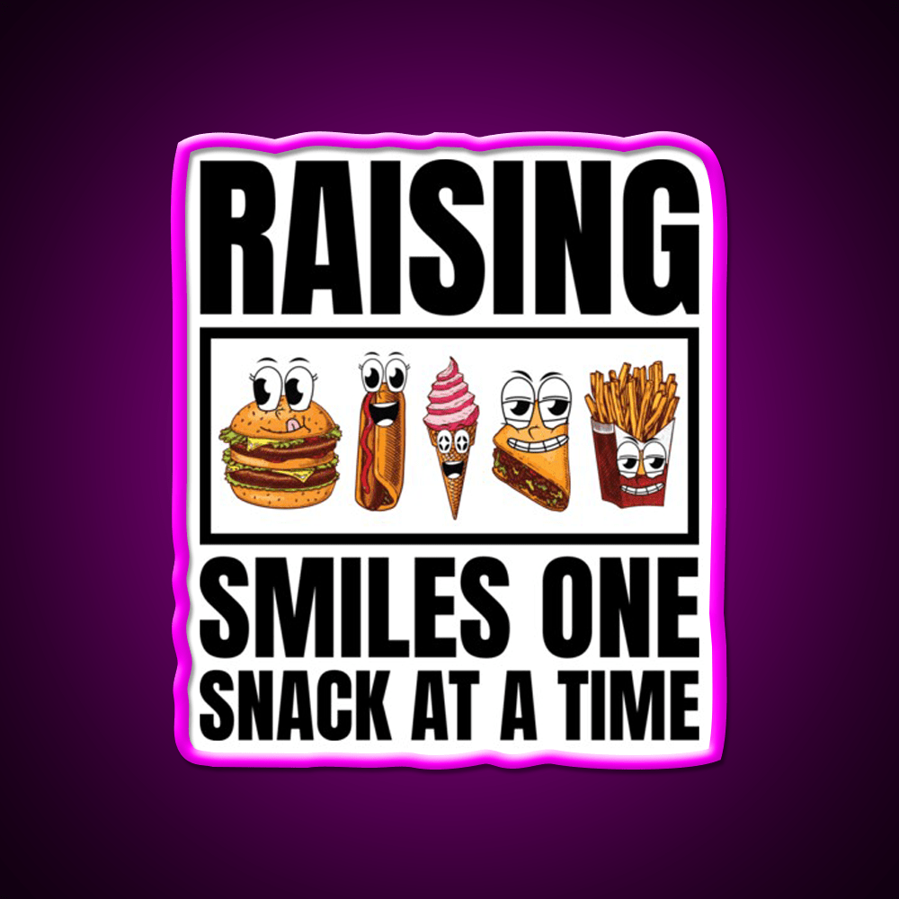 Raising Smiles One Snack At A Time Snack Food Led Neon Sign Rgb Color - Shineneon