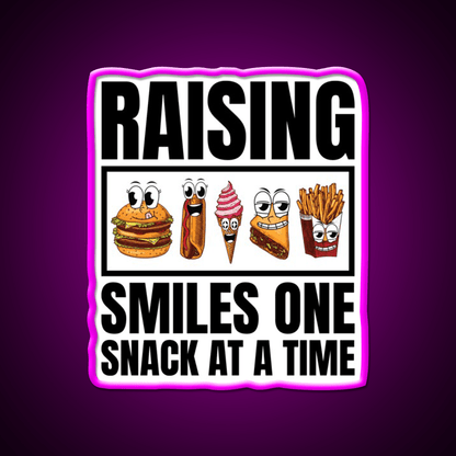 Raising Smiles One Snack At A Time Snack Food Led Neon Sign Rgb Color - Shineneon