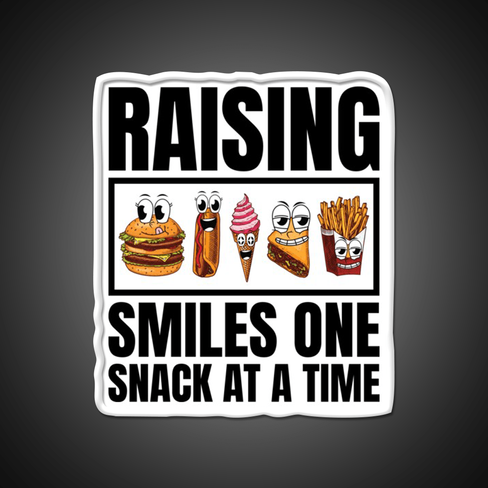 Raising Smiles One Snack At A Time Snack Food Led Neon Sign Rgb Color - Shineneon