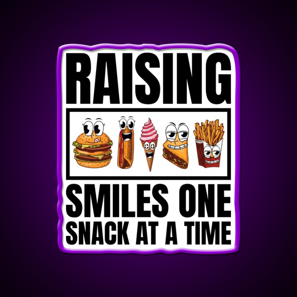 Raising Smiles One Snack At A Time Snack Food Led Neon Sign Rgb Color - Shineneon