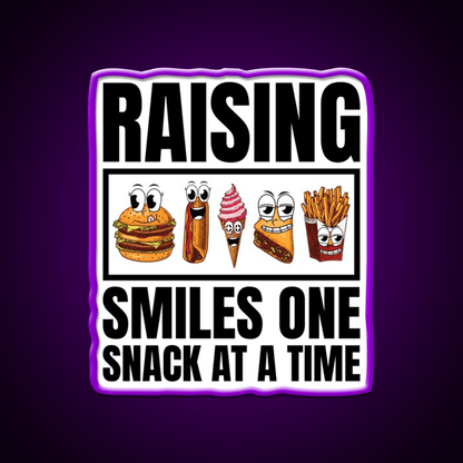 Raising Smiles One Snack At A Time Snack Food Led Neon Sign Rgb Color - Shineneon