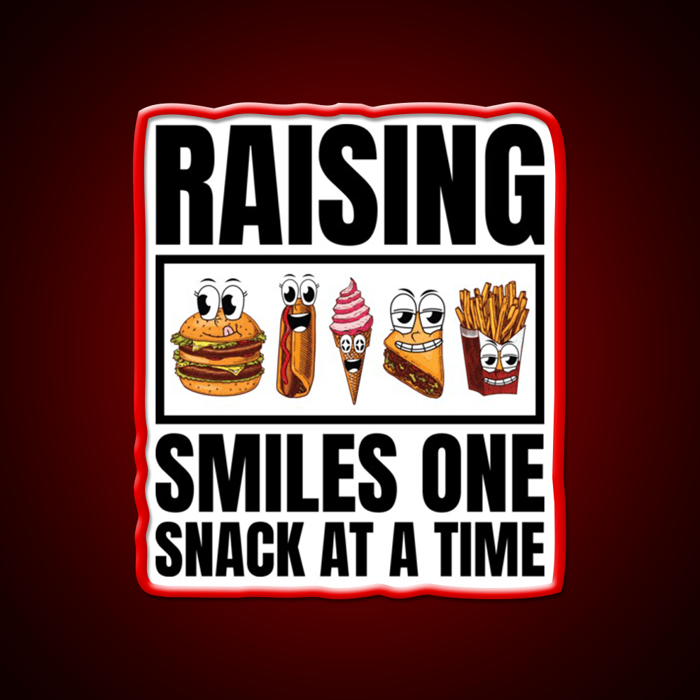 Raising Smiles One Snack At A Time Snack Food Led Neon Sign Rgb Color - Shineneon