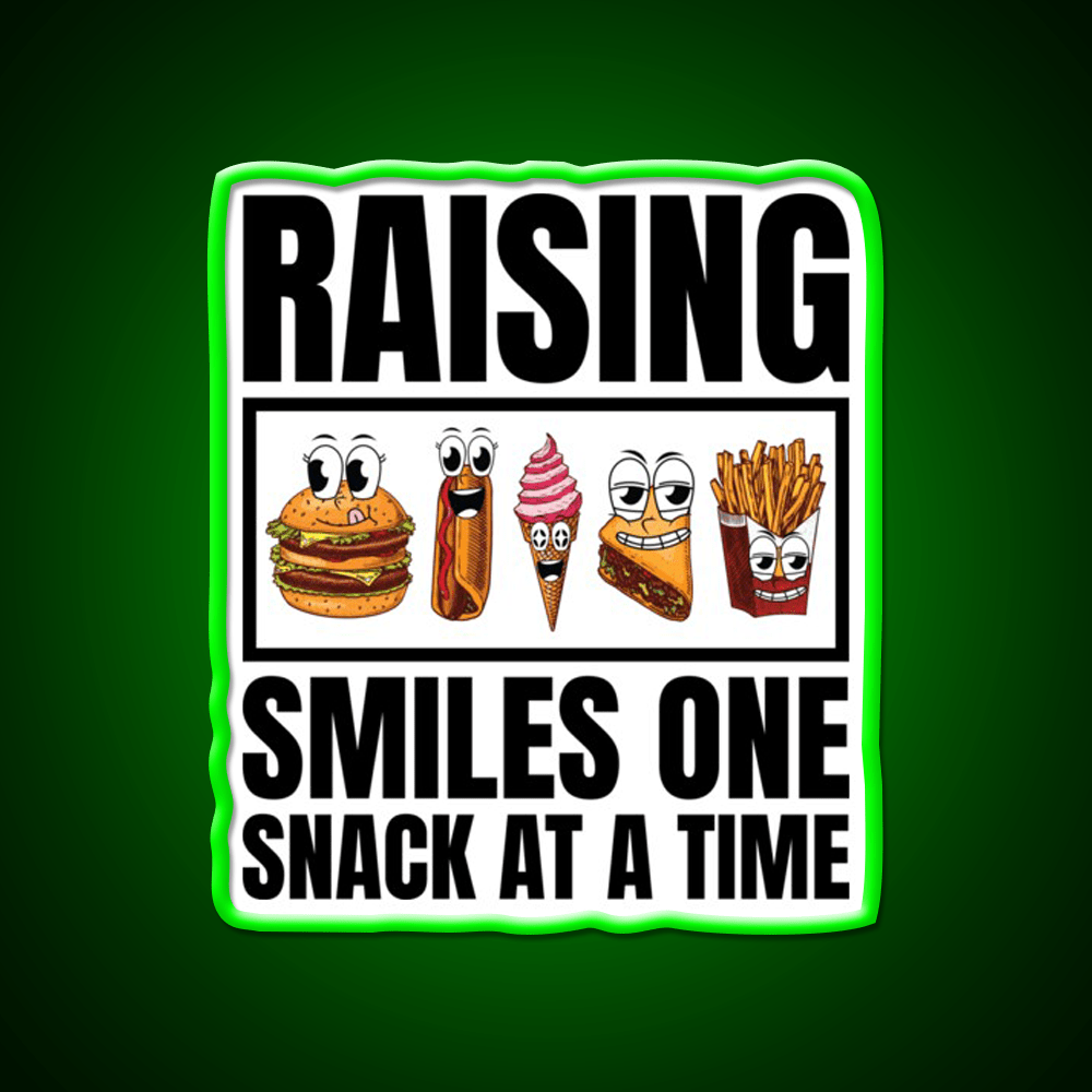 Raising Smiles One Snack At A Time Snack Food Led Neon Sign Rgb Color - Shineneon