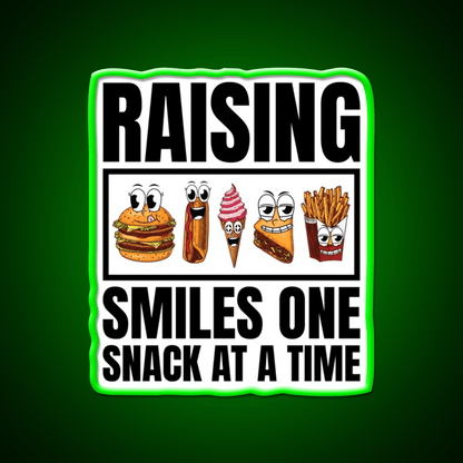 Raising Smiles One Snack At A Time Snack Food Led Neon Sign Rgb Color - Shineneon