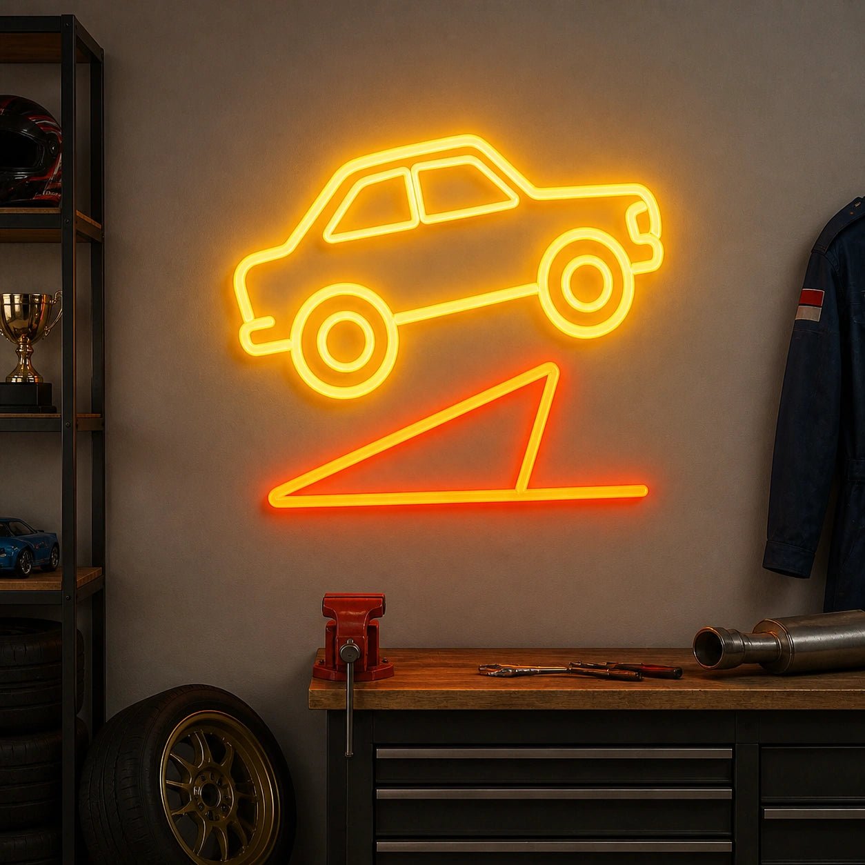 Rally Car Garage Vintage LED Neon Sign - Shineneon
