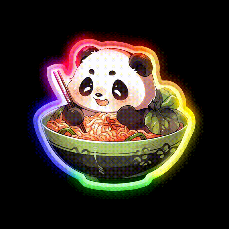 Ramen Bath Panda Pal Led Neon Sign Chinese Food Rgb Color