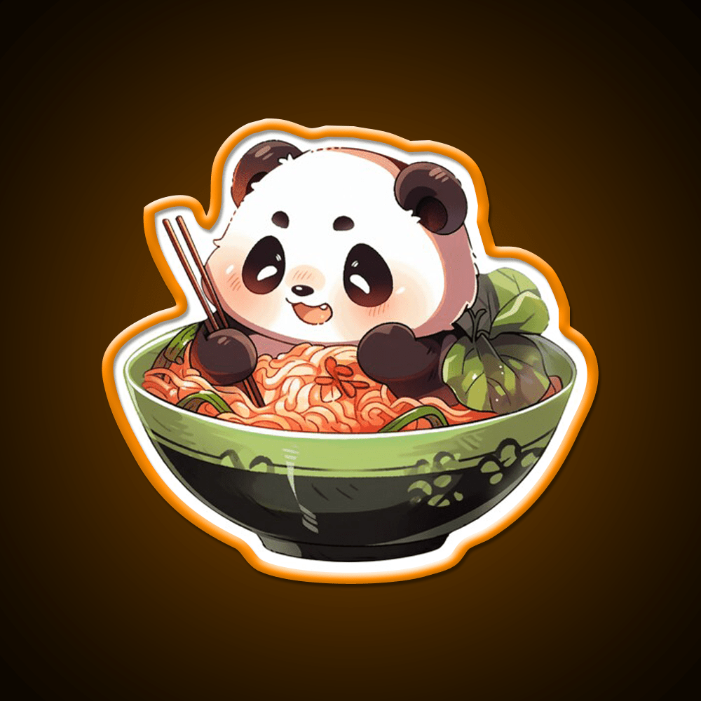 Ramen Bath Panda Pal Led Neon Sign Chinese Food Rgb Color - Shineneon