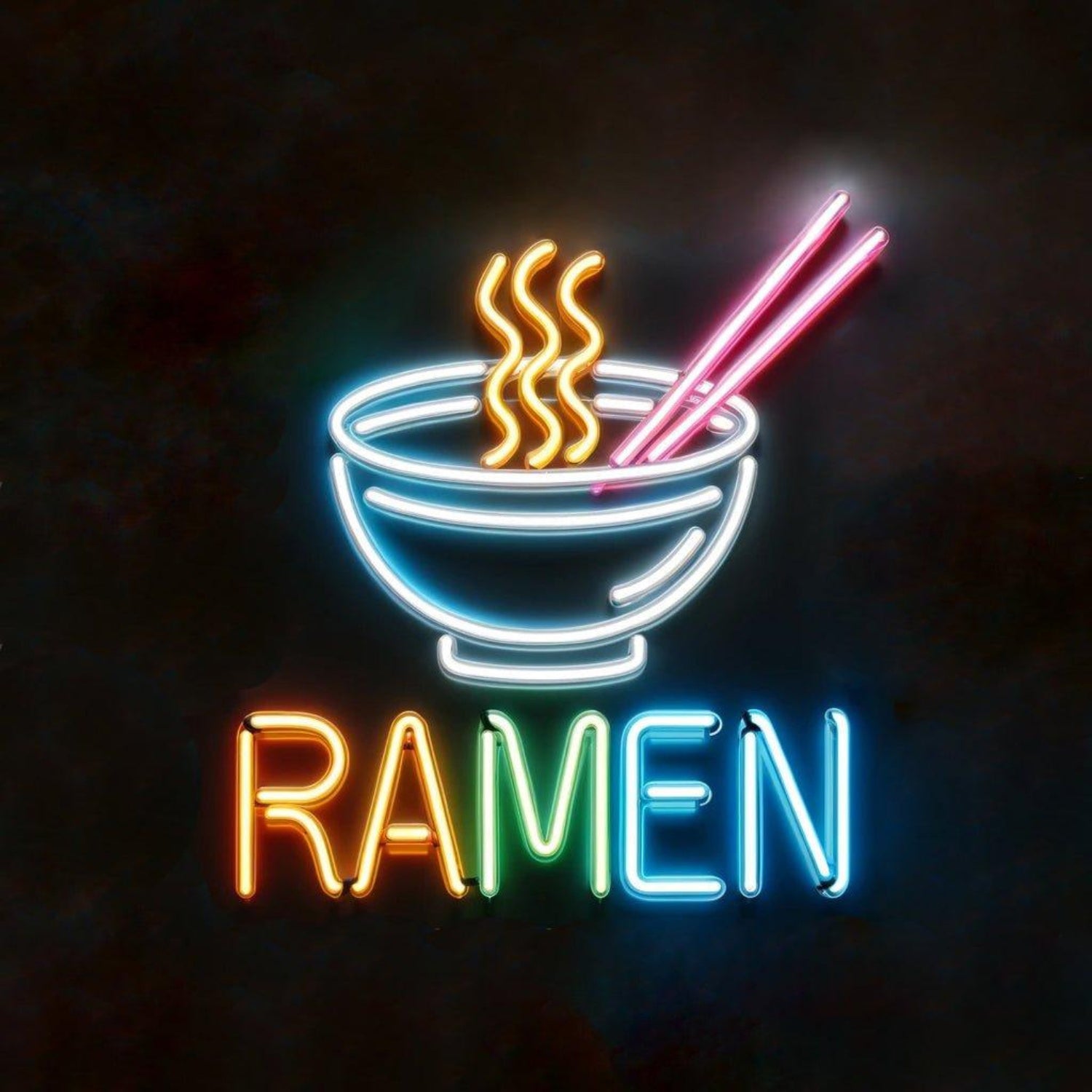 Ramen Bowl With Steam Chopsticks Led Neon Sign For Japanese Restaurant Decor | Shineneon