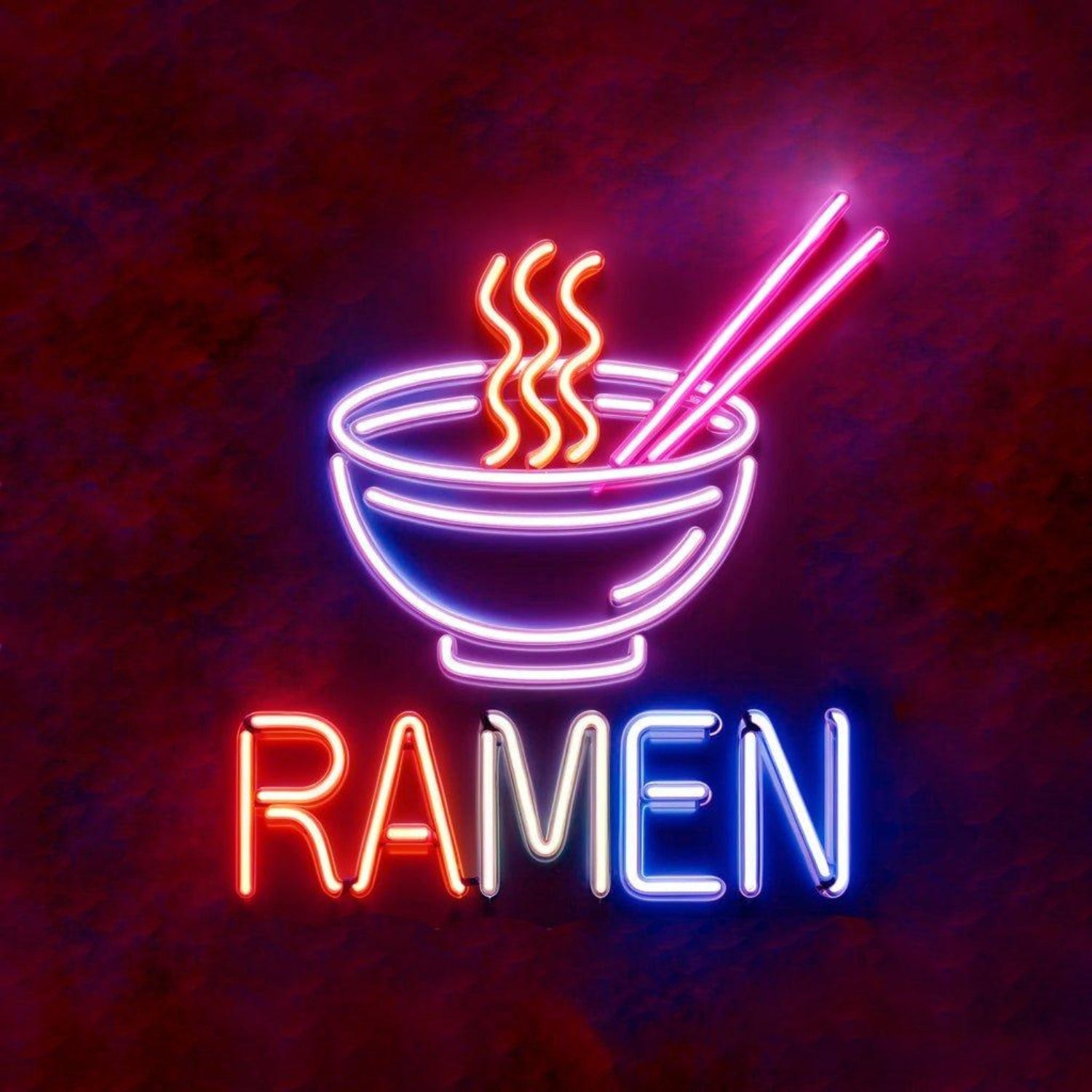 Ramen Bowl With Steam Chopsticks Led Neon Sign For Japanese Restaurant Decor | Shineneon