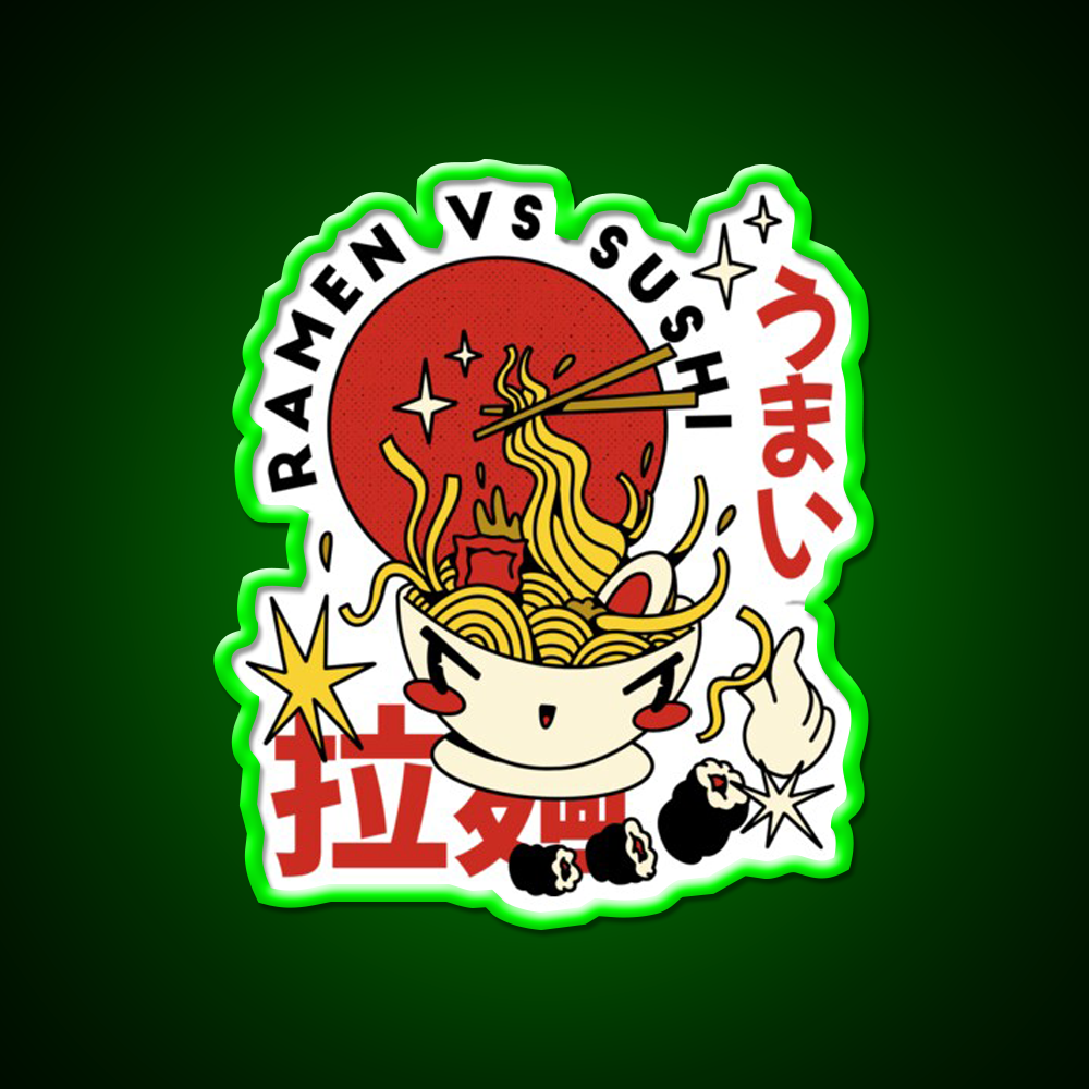 Ramen Food Retro Cartoon Fast Food Led Neon Sign For Burger Place Rgb Color