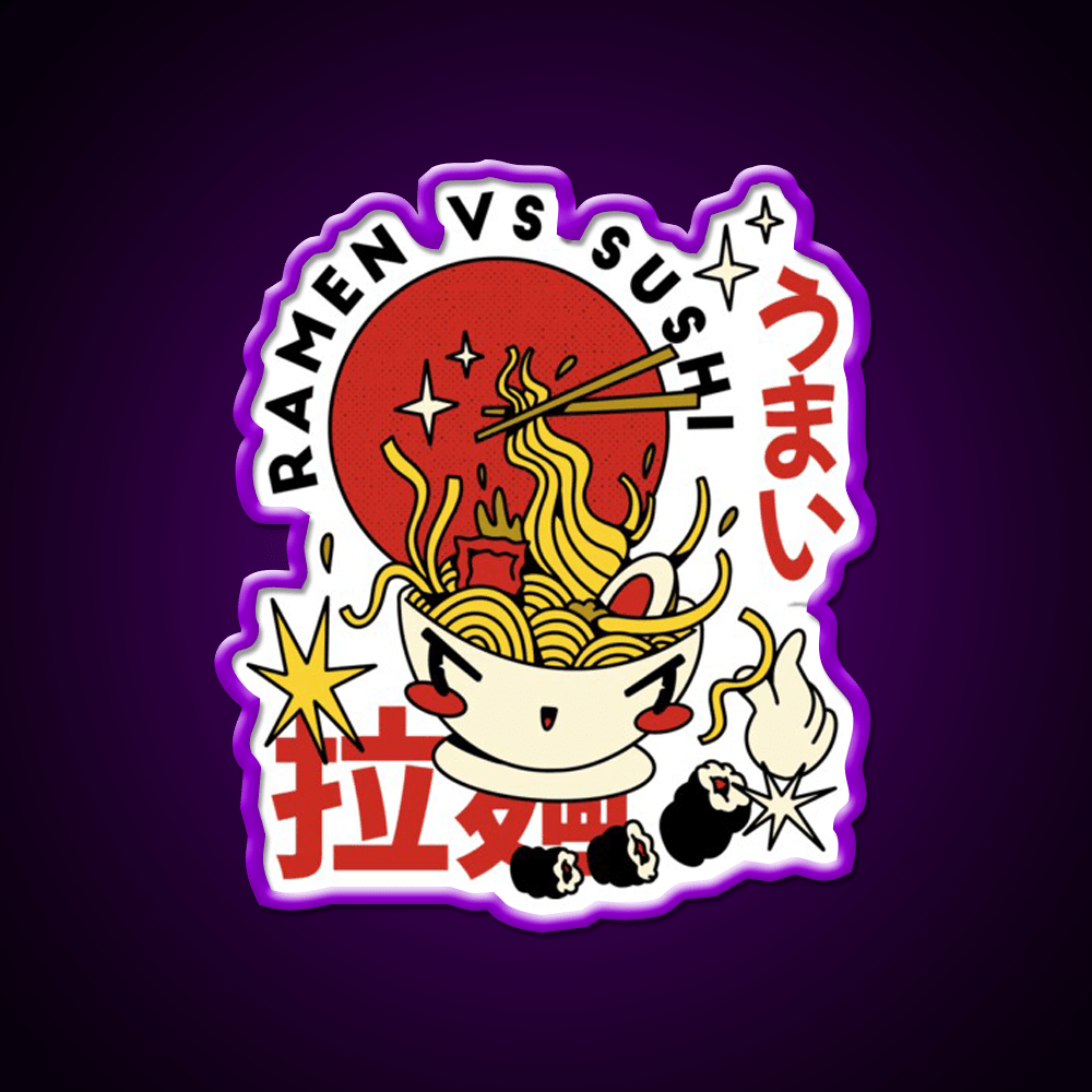 Ramen Food Retro Cartoon Fast Food Led Neon Sign For Burger Place Rgb Color - Shineneon