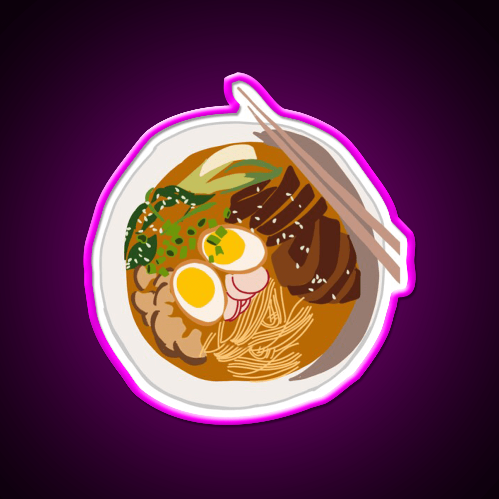 Ramen Illustration Snack Food Led Neon Sign Rgb Color - Shineneon