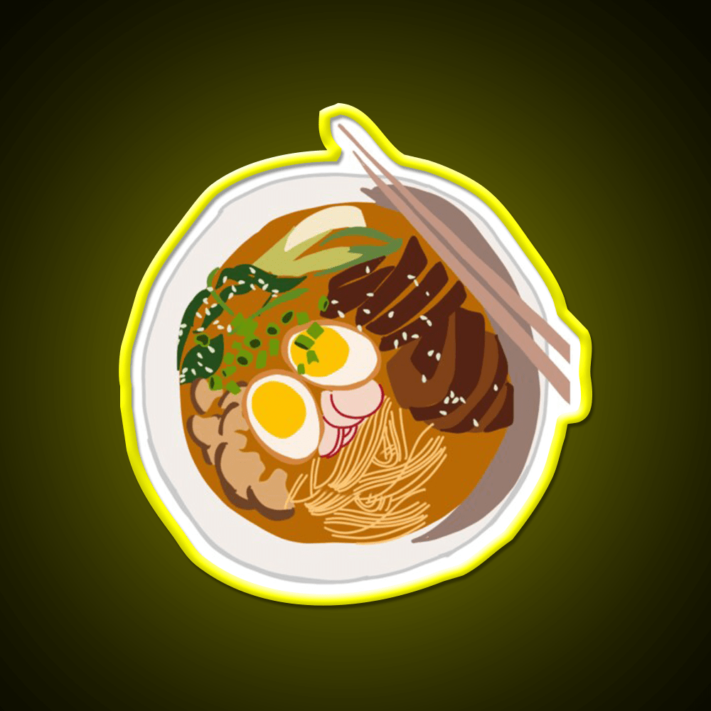 Ramen Illustration Snack Food Led Neon Sign Rgb Color - Shineneon