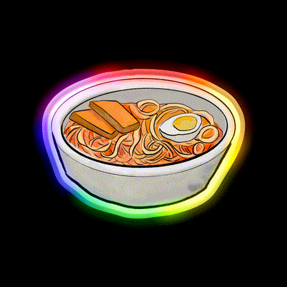 Ramen Japanese Noodle Soup Asian Cultural Led Neon Sign Rgb Color - LED neon sign close-up detail