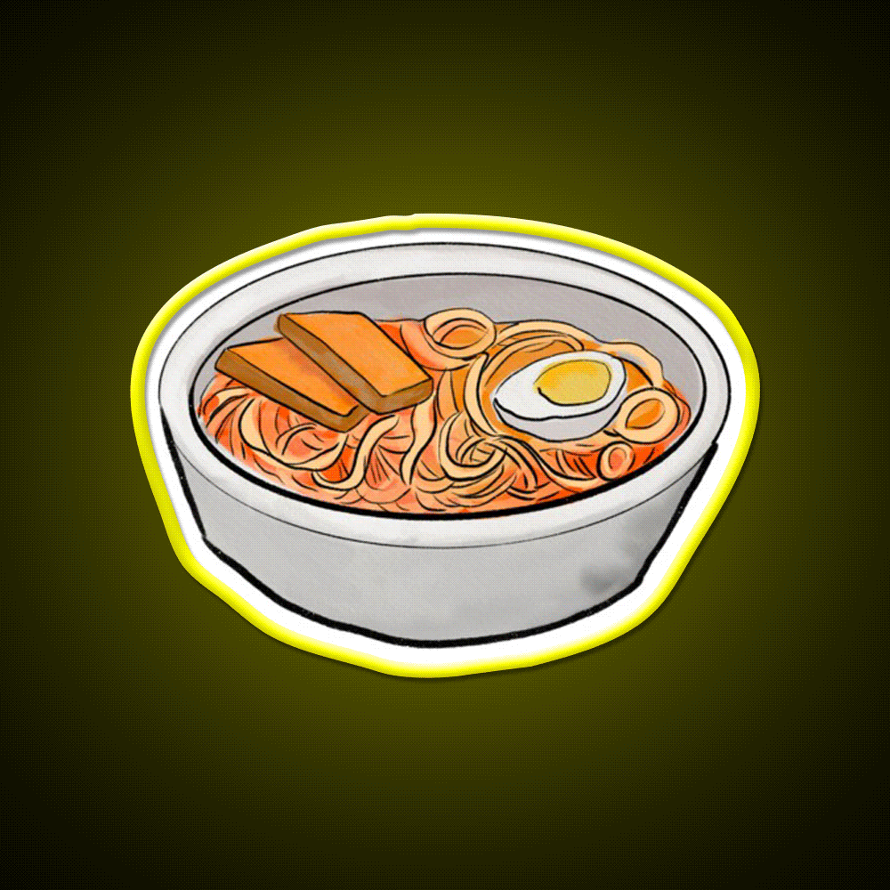 Ramen Japanese Noodle Soup Asian Cultural Led Neon Sign Rgb Color - Custom LED neon sign front view