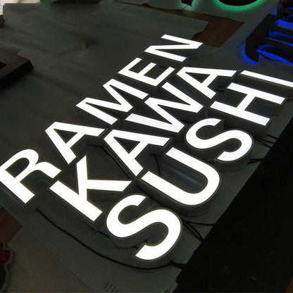 Ramen Kawa Sushi 3D Frontlit Letters Metal Led Sign - Shineneon