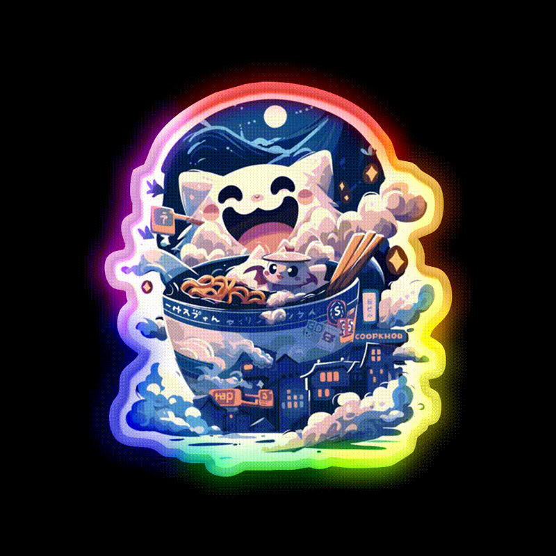 Ramen Monster Ramen Monster Noodles Snack Food Led Neon Sign Rgb Color