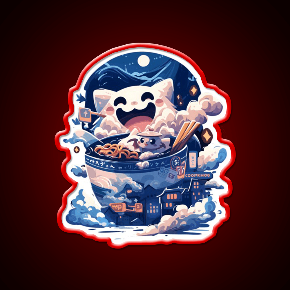 Ramen Monster Ramen Monster Noodles Snack Food Led Neon Sign Rgb Color - Shineneon
