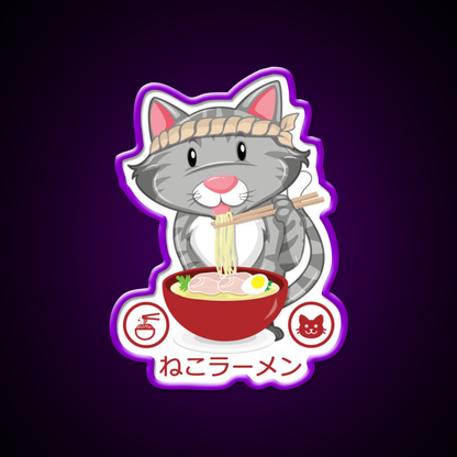 Ramen Noodle Cat Gift Led Neon Sign Chinese Food Rgb Color - LED neon sign view 9