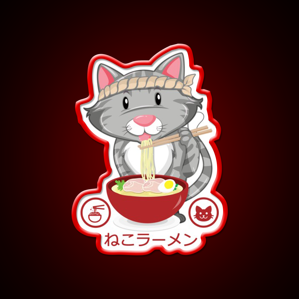 Ramen Noodle Cat Gift Led Neon Sign Chinese Food Rgb Color - LED neon sign view 10
