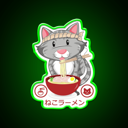 Ramen Noodle Cat Gift Led Neon Sign Chinese Food Rgb Color - Shineneon