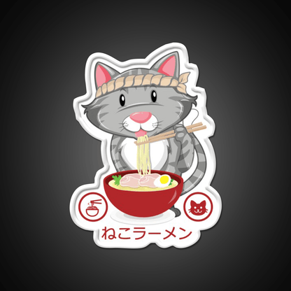 Ramen Noodle Cat Gift Led Neon Sign Chinese Food Rgb Color - Shineneon
