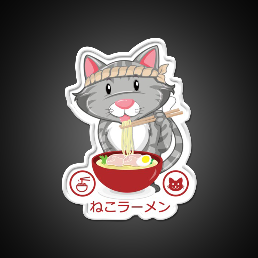 Ramen Noodle Cat Gift Led Neon Sign Chinese Food Rgb Color - LED neon sign view 11