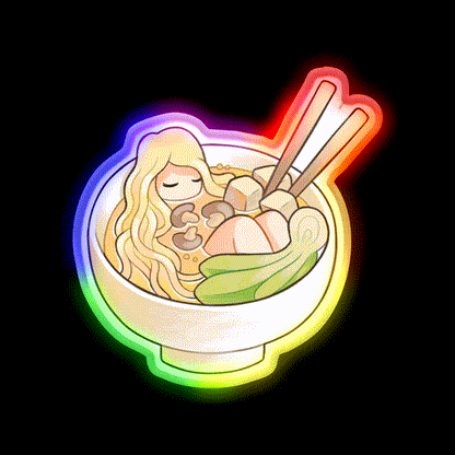 Ramen Noods Snack Food Led Neon Sign Rgb Color - LED neon sign close-up detail