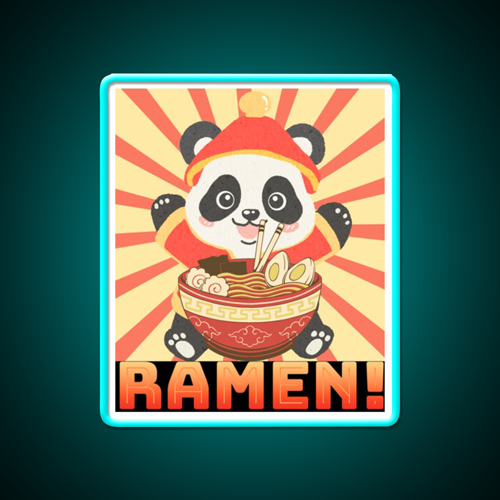 Ramen Panda Led Neon Sign Chinese Food Rgb Color - Size and dimension reference