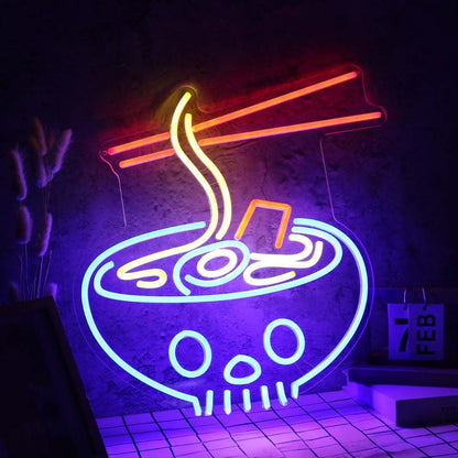Ramen Served In Skull Bowl Neon Sign | Shineneon