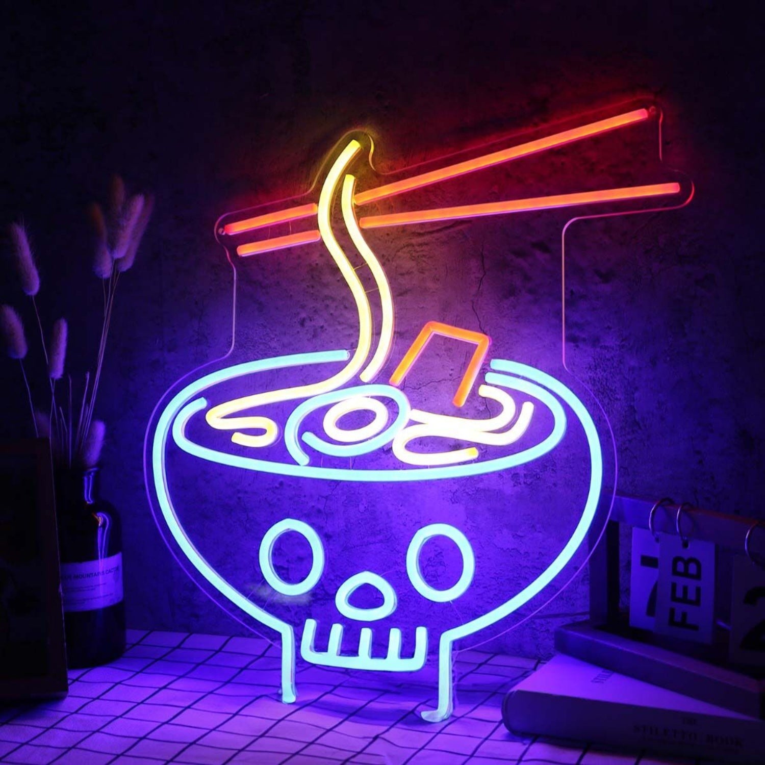Ramen Served In Skull Bowl Neon Sign | Shineneon