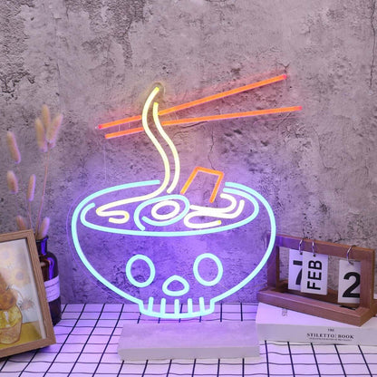 Ramen Served In Skull Bowl Neon Sign | Shineneon