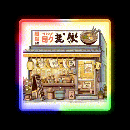 Ramen Shop Snack Food Led Neon Sign Rgb Color - LED neon sign close-up detail