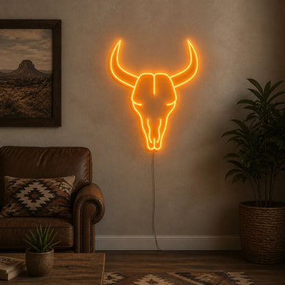 Ranch Bull Skull Vintage LED Neon Sign - Shineneon