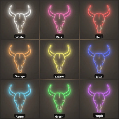 Ranch Bull Skull Vintage LED Neon Sign - Shineneon