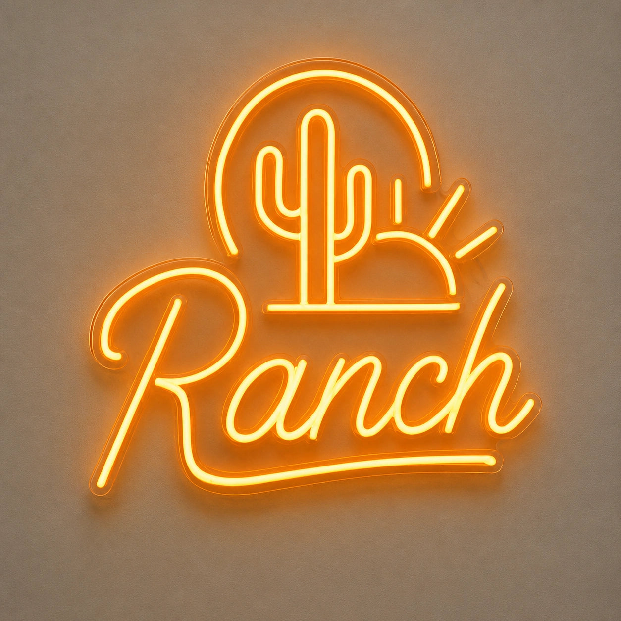 Ranch Cactus Sunset Vintage LED Neon Sign main product image