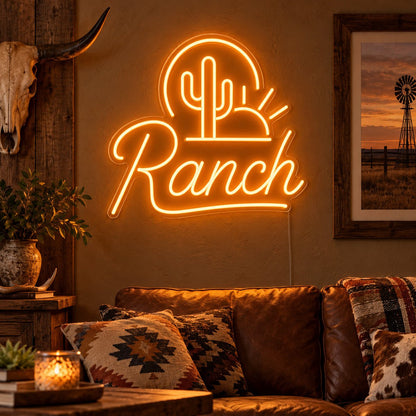 Ranch Cactus Sunset Vintage LED Neon Sign Garage Neon Sign - Shineneon