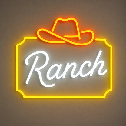 Ranch Cowboy Hat Frame Vintage LED Neon Sign main product image