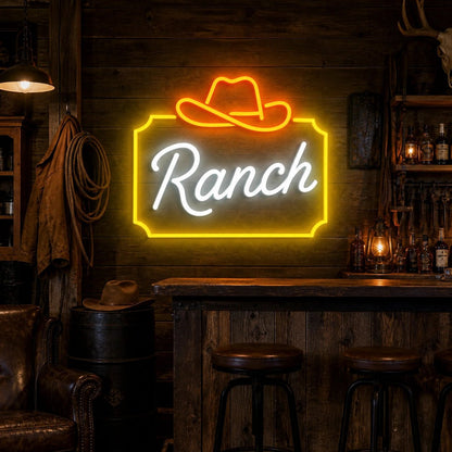 Ranch Cowboy Hat Frame Vintage LED Neon Sign - Shineneon