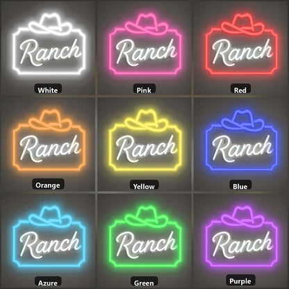 Ranch Cowboy Hat Frame Vintage LED Neon Sign - Shineneon