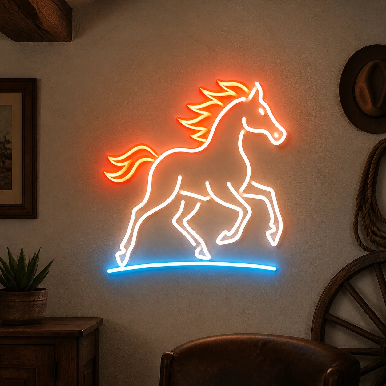 Ranch Horse Vintage LED Neon Sign size image