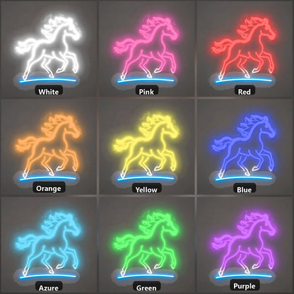 Ranch Horse Vintage LED Neon Sign color grid