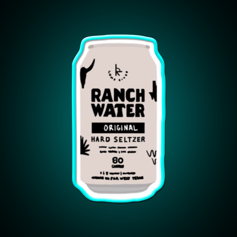 Ranch Water Beer Bar Decor Led Neon Sign Rgb Color - Size and dimension reference