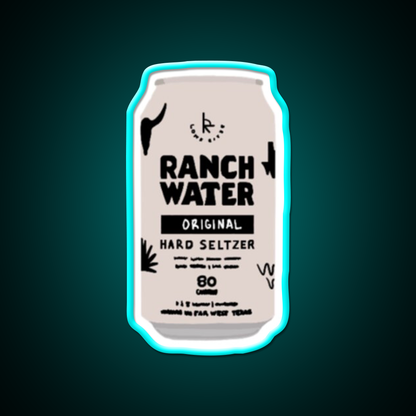 Ranch Water Beer Bar Decor Led Neon Sign Rgb Color - Size and dimension reference