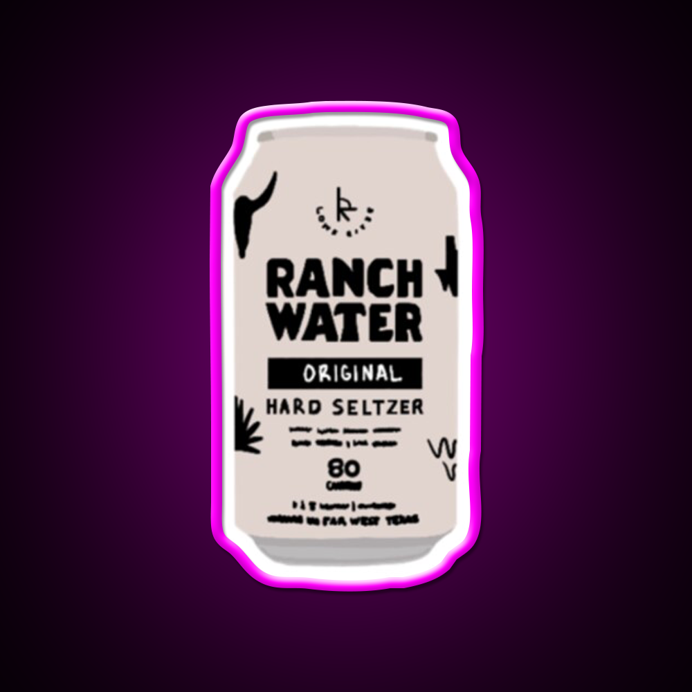 Ranch Water Beer Bar Decor Led Neon Sign Rgb Color - Neon sign mounted on wall in room
