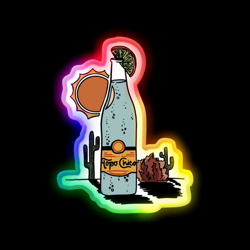 Ranch Water Party Drink Tequila Led Neon Sign Rgb Color - LED neon sign close-up detail