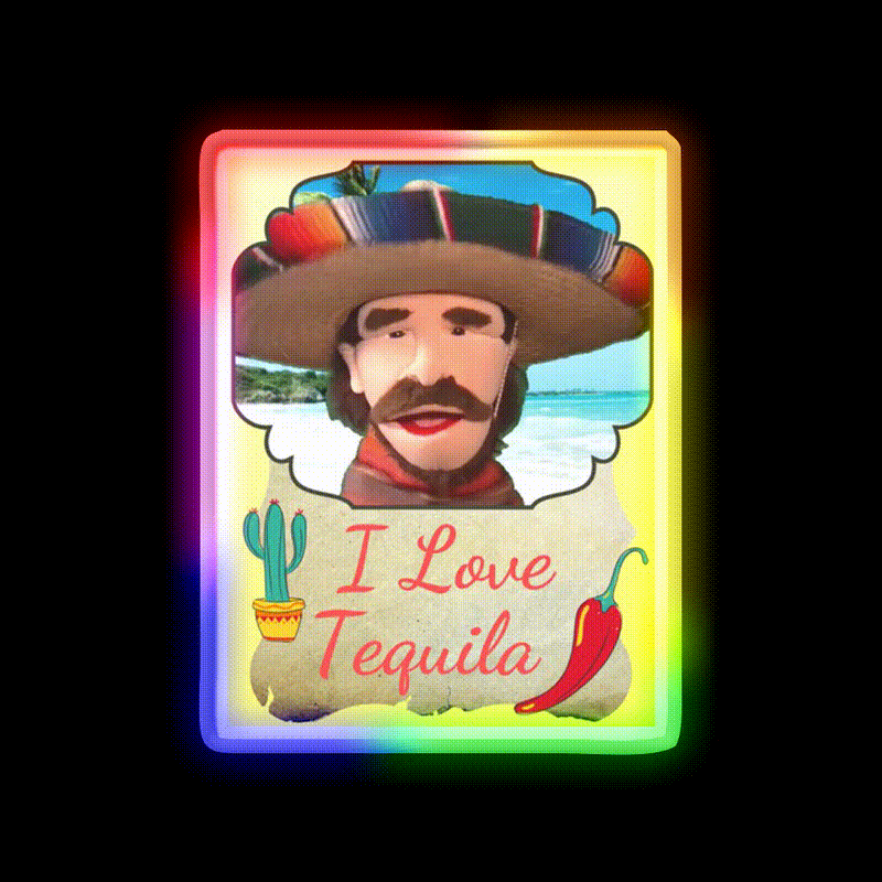 Rango I Love Tequila By Portland Puppets Party Drink Tequila Led Neon Sign Rgb Color - LED neon sign close-up detail