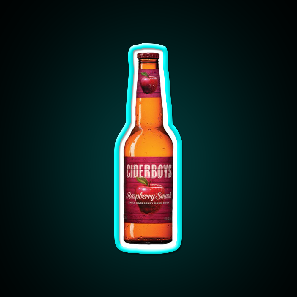 Raspberry Smash Hard Cider Cocktail Bar Decor Led Neon Sign Rgb Color - Size and dimension reference